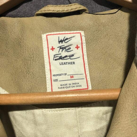 We the Free Womens Leather Moto Hoodie Jacket Brown Size M - Picture 5 of 11